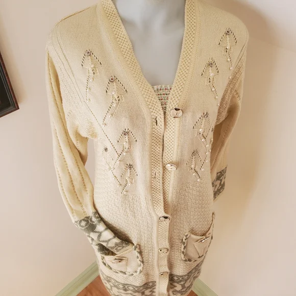 Vintage Pearl & Braid Embroidered Cardigan - Picture 4 of 12